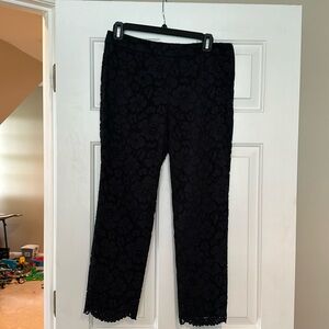 Talbots brand lace overlay black ankle pants
